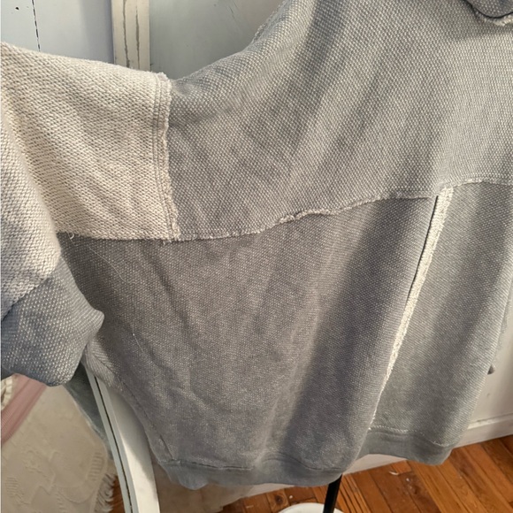 Free people Cozy Gray Hooded Cardigan sweater shirt super oversized - Picture 12 of 13